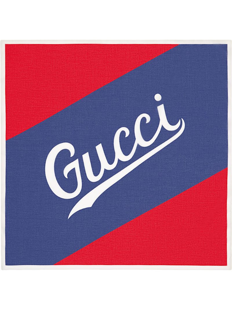 Gucci - Gucci script print scarf - men - Cotton - One Size - Red