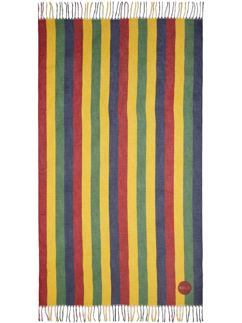 Gucci - Baiadera stripe print stole - men - Silk/Modal - One Size - yellow