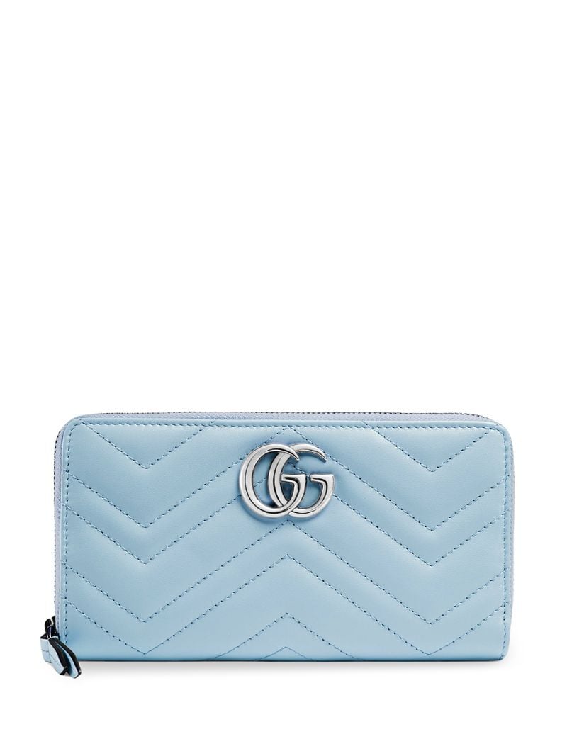 Gucci - GG Marmont continental wallet - women - Leather/Viscose - One Size - Blue