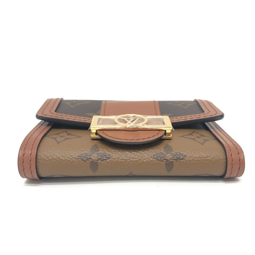 Louis Vuitton Trifold M68725 reverse Portefeuille Dauphine Monogram Canvas Brown Wallet Case