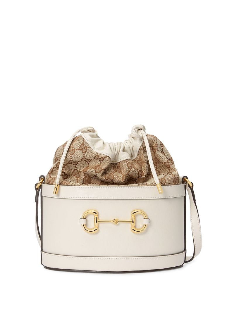 Gucci - Gucci 1955 Horsebit small bucket bag - women - Leather/Canvas/Microfibre - One Size - White