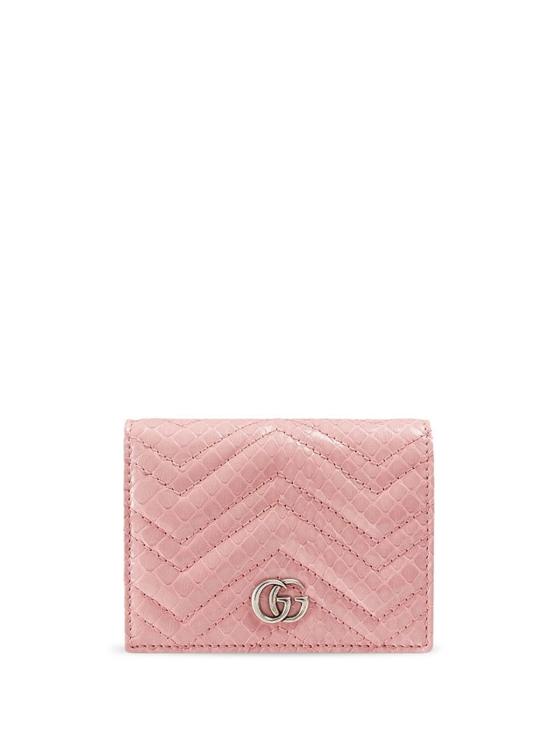 Gucci - GG Marmont card case wallet - women - Leather/Viscose - One Size - PINK
