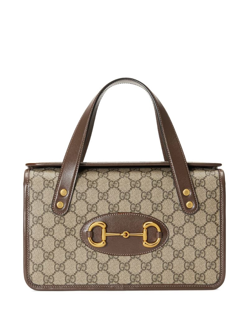 Gucci - Horsebit tote bag - women - Cotton/Linen/Flax/Leather/Canvas - One Size - NEUTRALS