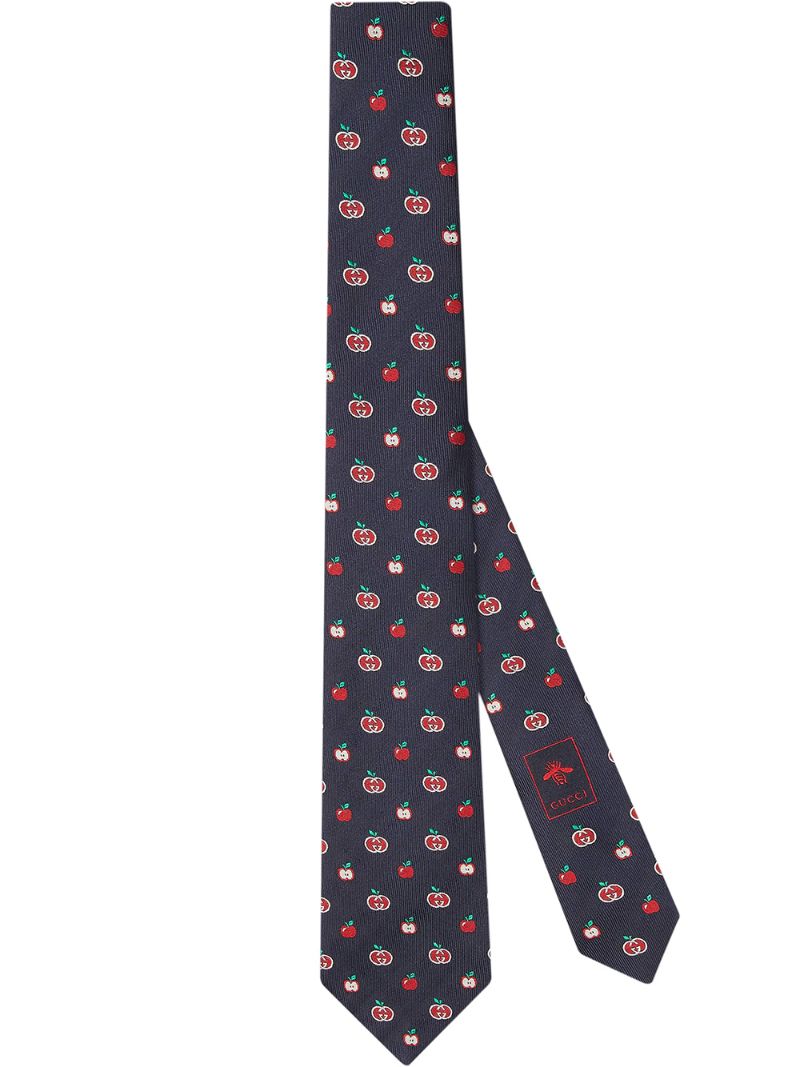 Gucci - GG apple jacquard tie - men - Silk - One Size - Blue