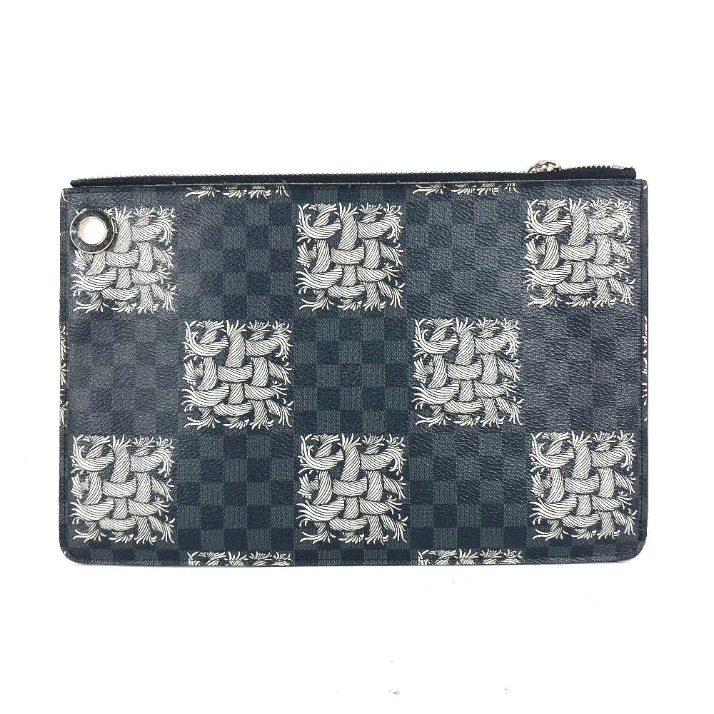 Louis Vuitton N61231 Damier Grafitto Damier Grafitte Canvas Black Clutch Bag