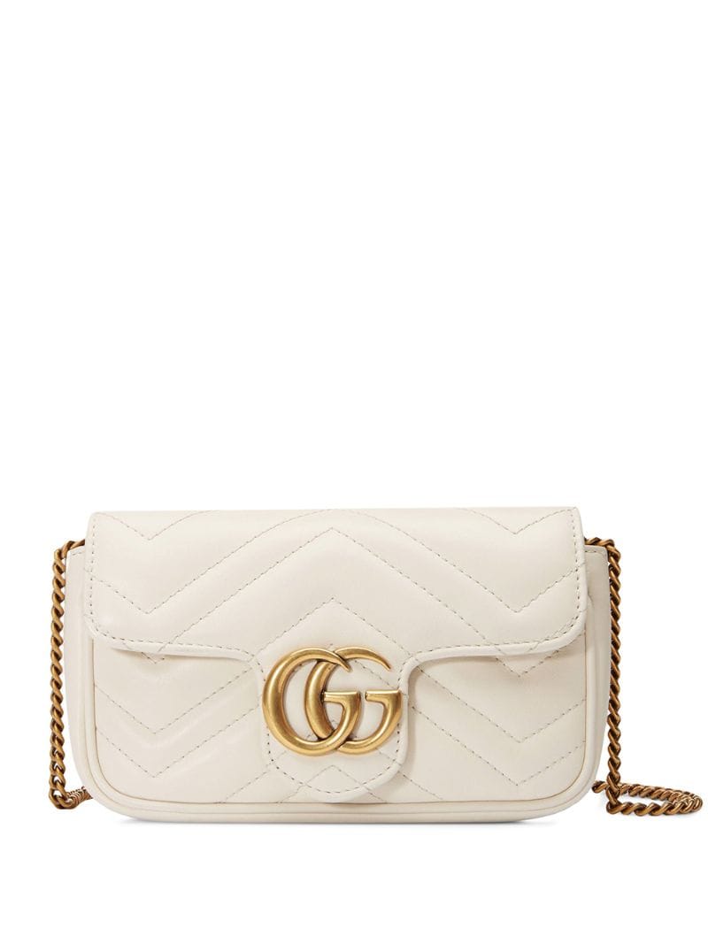 Gucci - super mini GG Marmont crossbody bag - women - Leather/Polyester/Microfibre - One Size - White