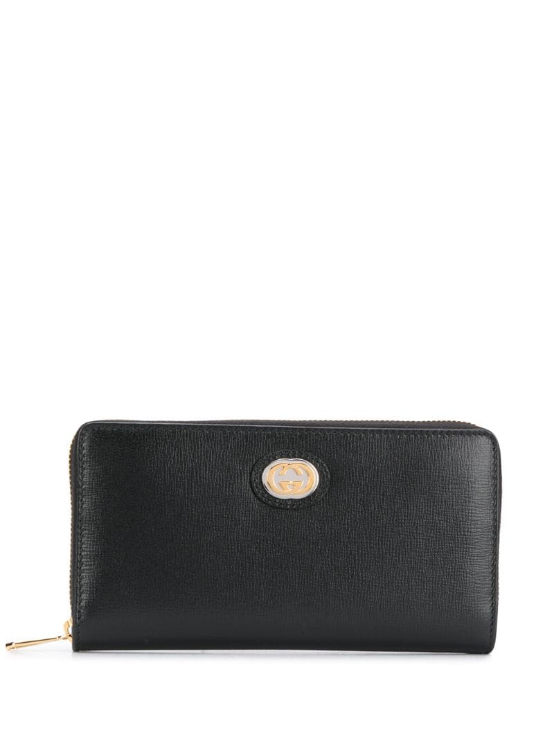 Gucci - Interlocking G zip-around wallet - women - Calf Leather - One Size - Black