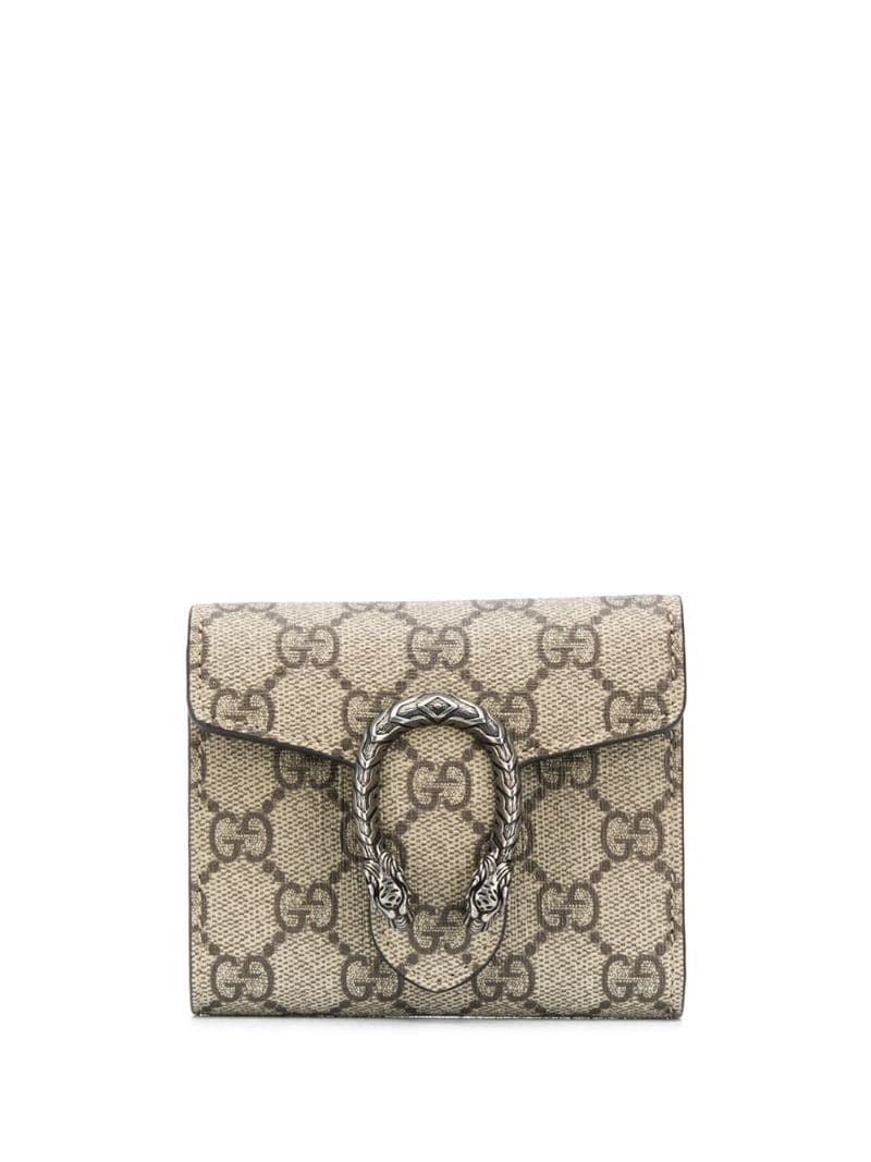 Gucci - Gucci 1955 Horsebit wallet - women - Suede/Viscose/Canvas - One Size - Neutrals
