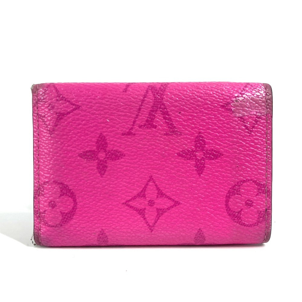 Louis Vuitton Trifold M30773 Taiga Taigalama Discovery Monogram Leather Canvas Pink Wallet Case