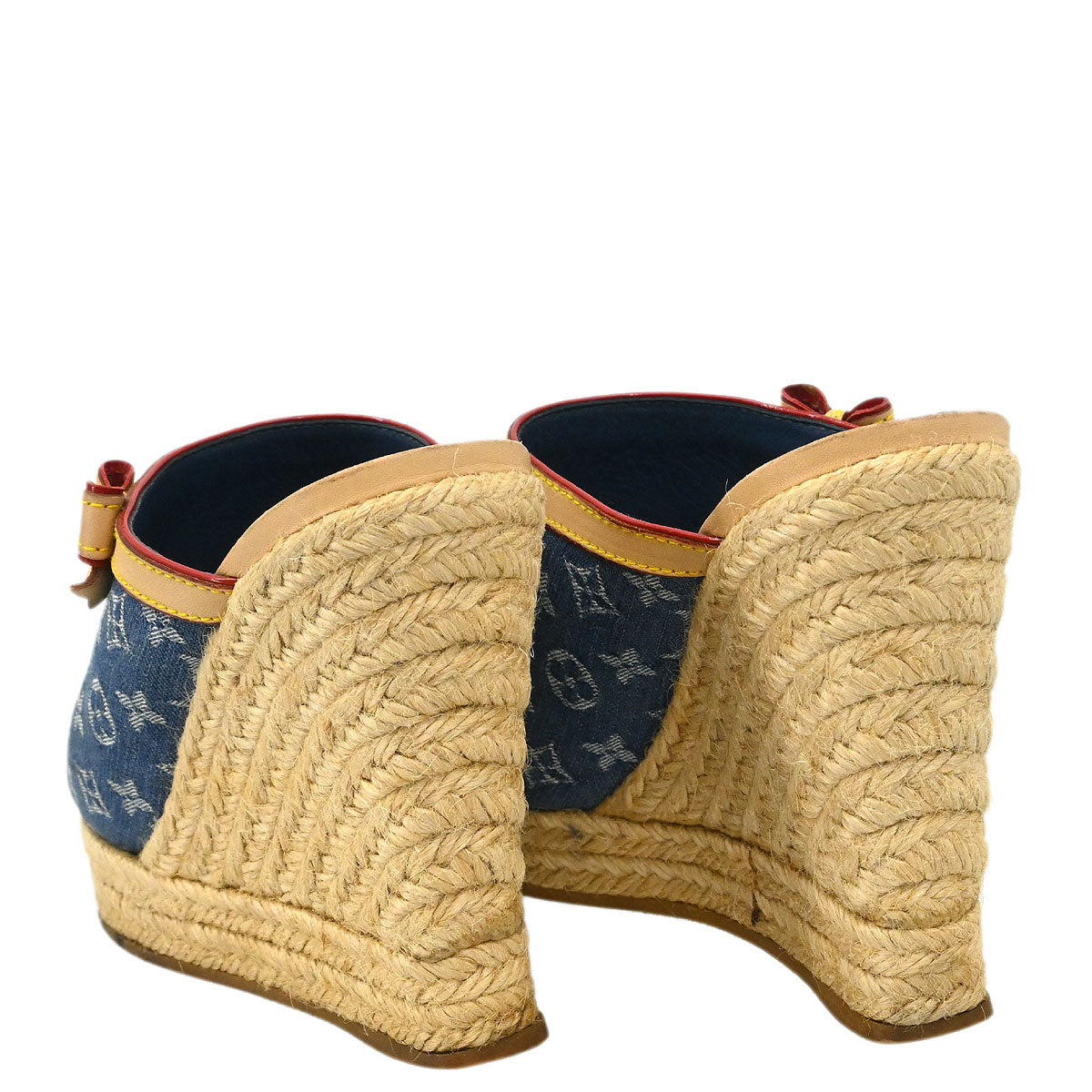 Louis Vuitton 2005 Monogram Denim Blue Sandals Shoes #36