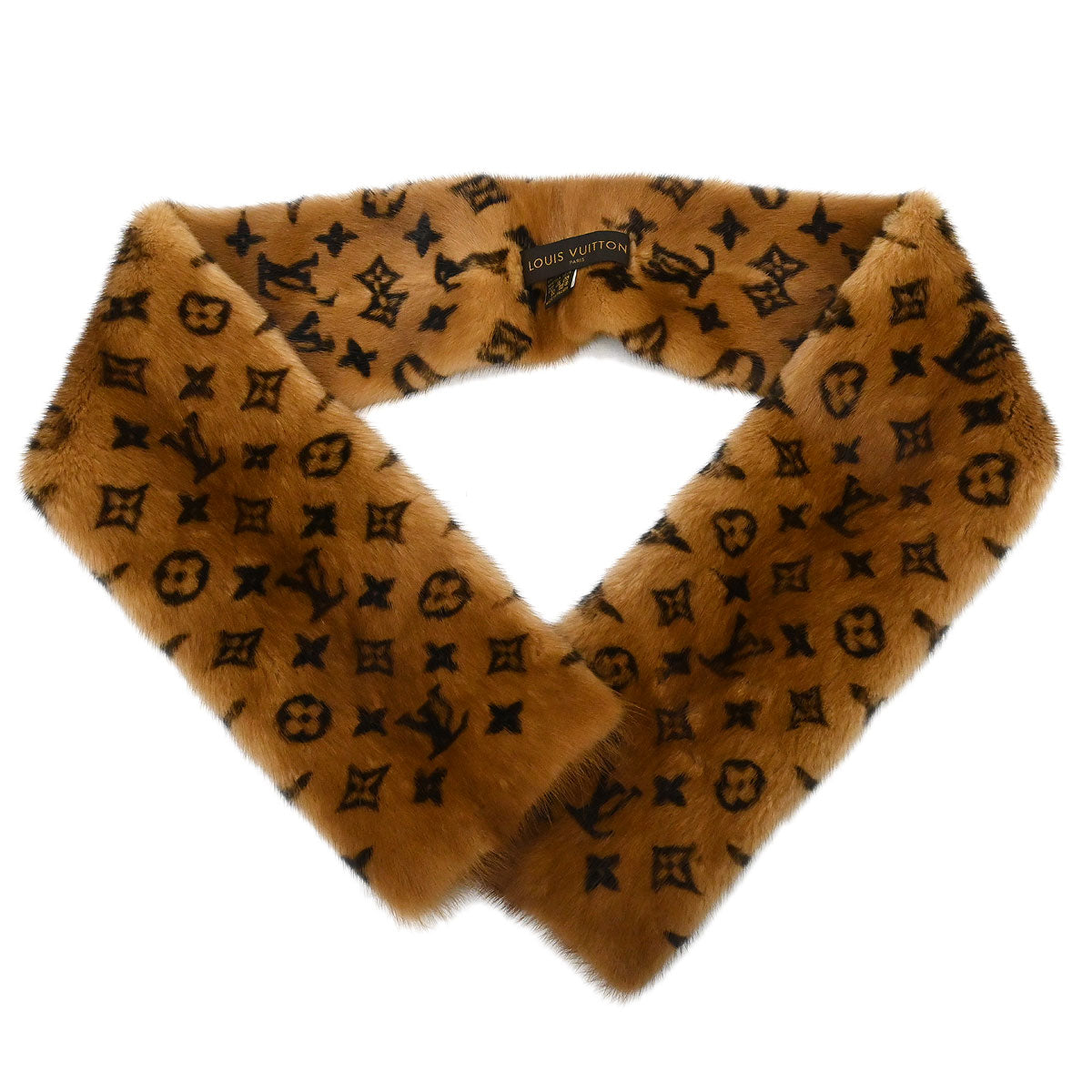 Louis Vuitton * Monogram Mink Shawl Stole Style 2