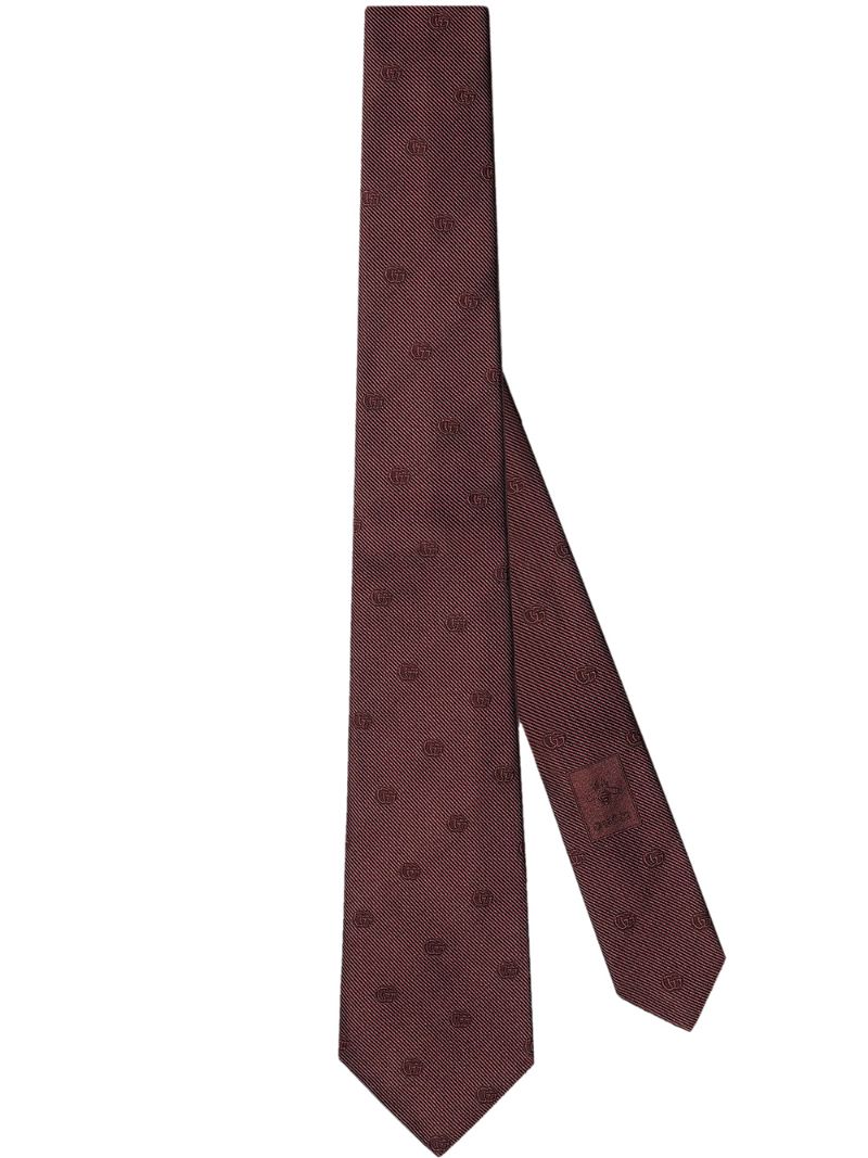 Gucci - Double G jacquard tie - men - Silk - One Size - Red