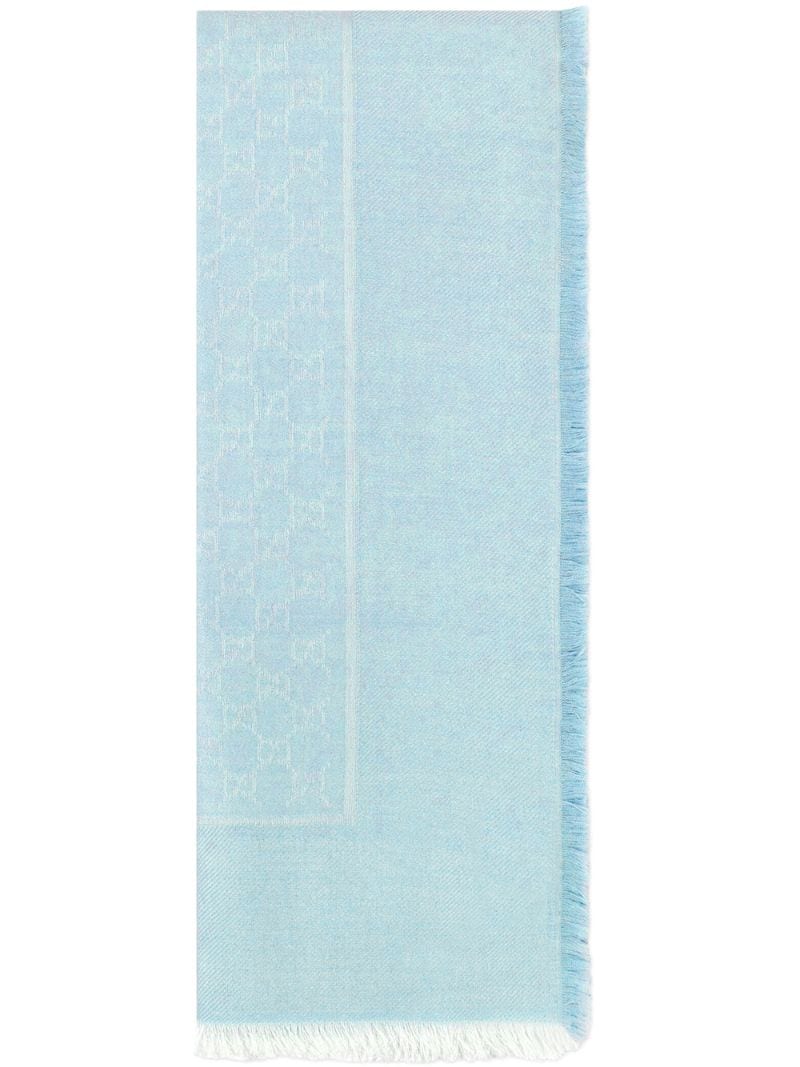 Gucci - GG jacquard scarf - women - Silk/Cotton/Wool - One Size - Blue
