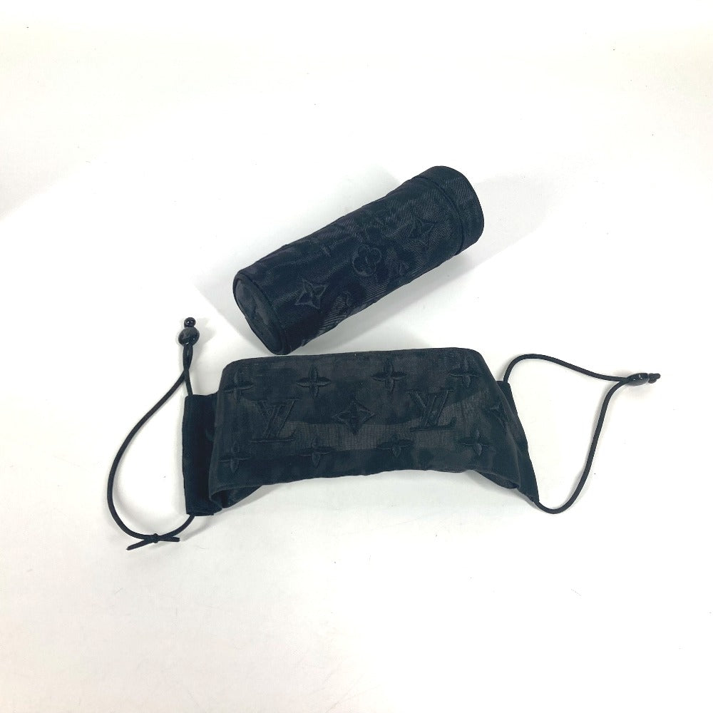 Louis Vuitton Pouch M77147 polyester mesh Mask Monogram Black Handbag