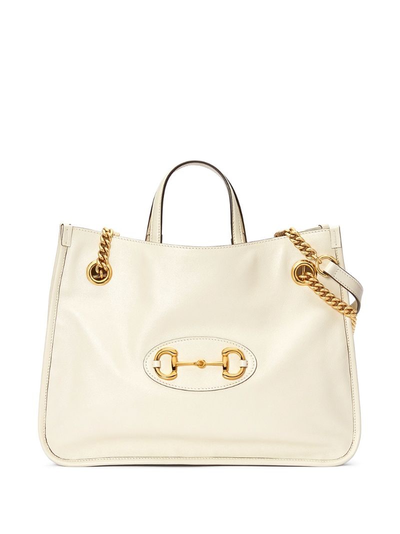 Gucci - Horsebit 1955 shopping tote - women - Cotton/Linen/Flax/Leather - One Size - White