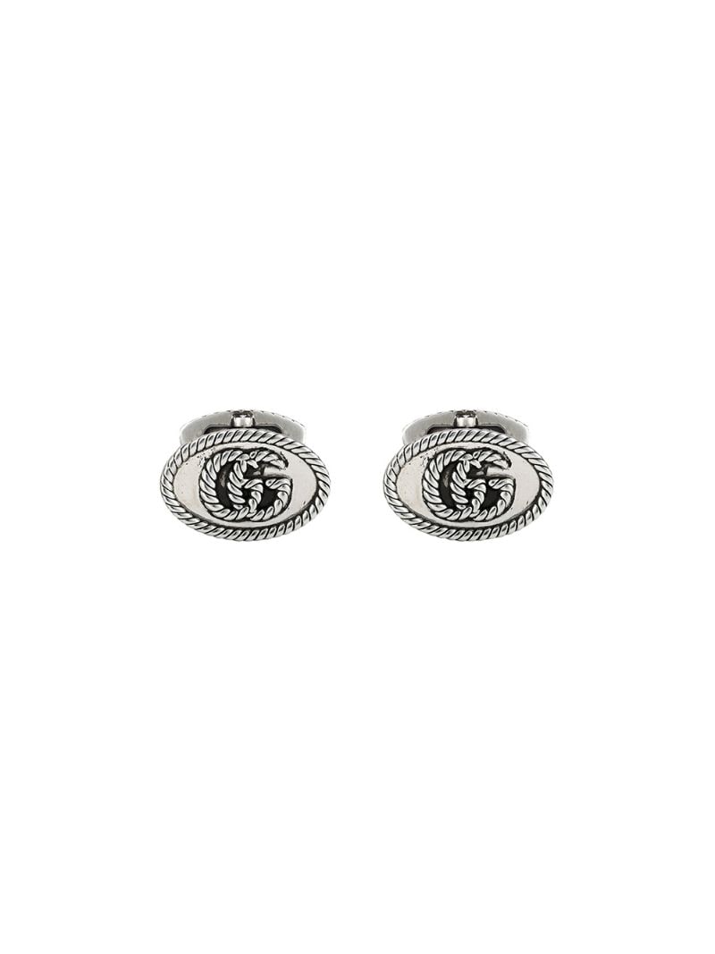 Gucci - double G cufflinks - men - Sterling Silver - One Size - SILVER