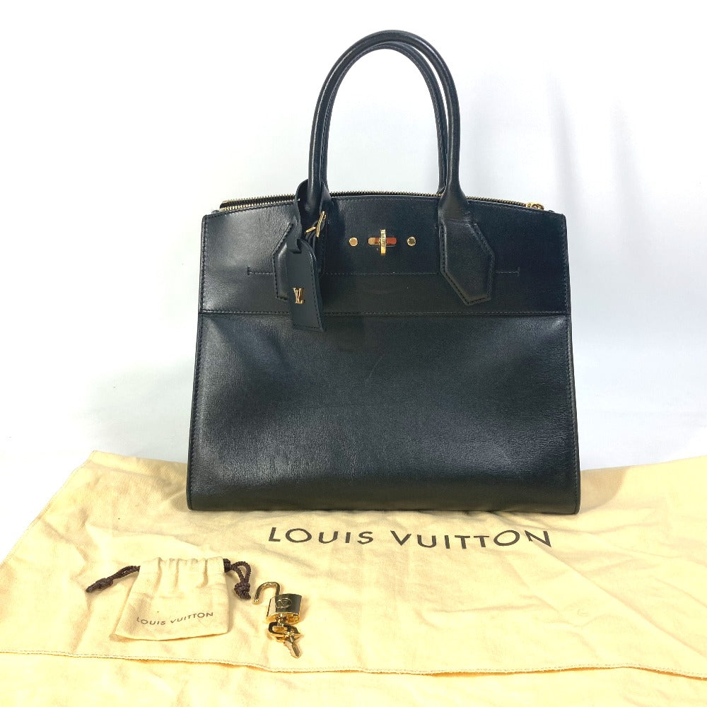Louis Vuitton M53015 City Steamer MM Leather Black Handbag