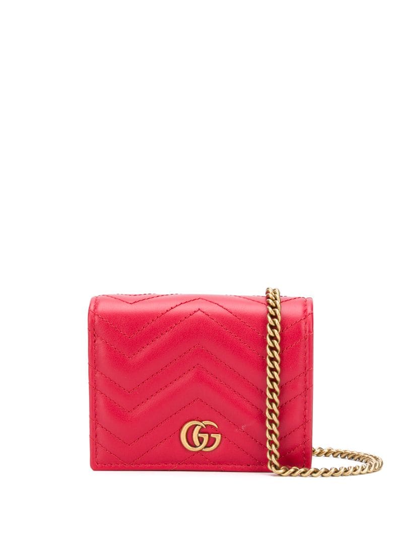 Gucci - GG Marmont chain wallet - women - Leather - One Size - Red