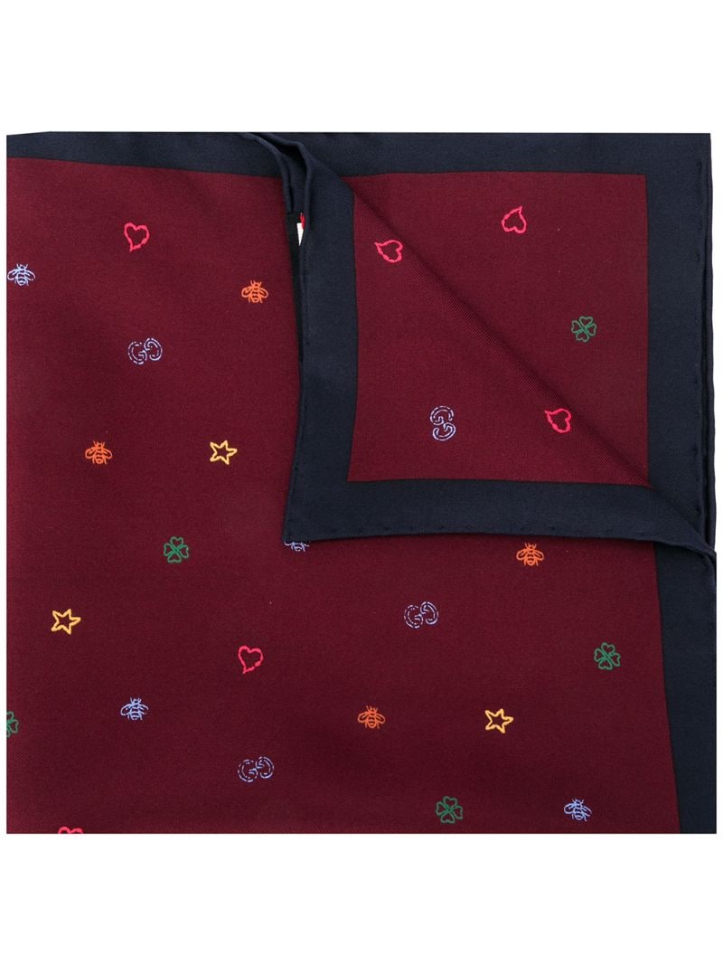 Gucci - Symbols printed pocket square - men - Silk - One Size - Red