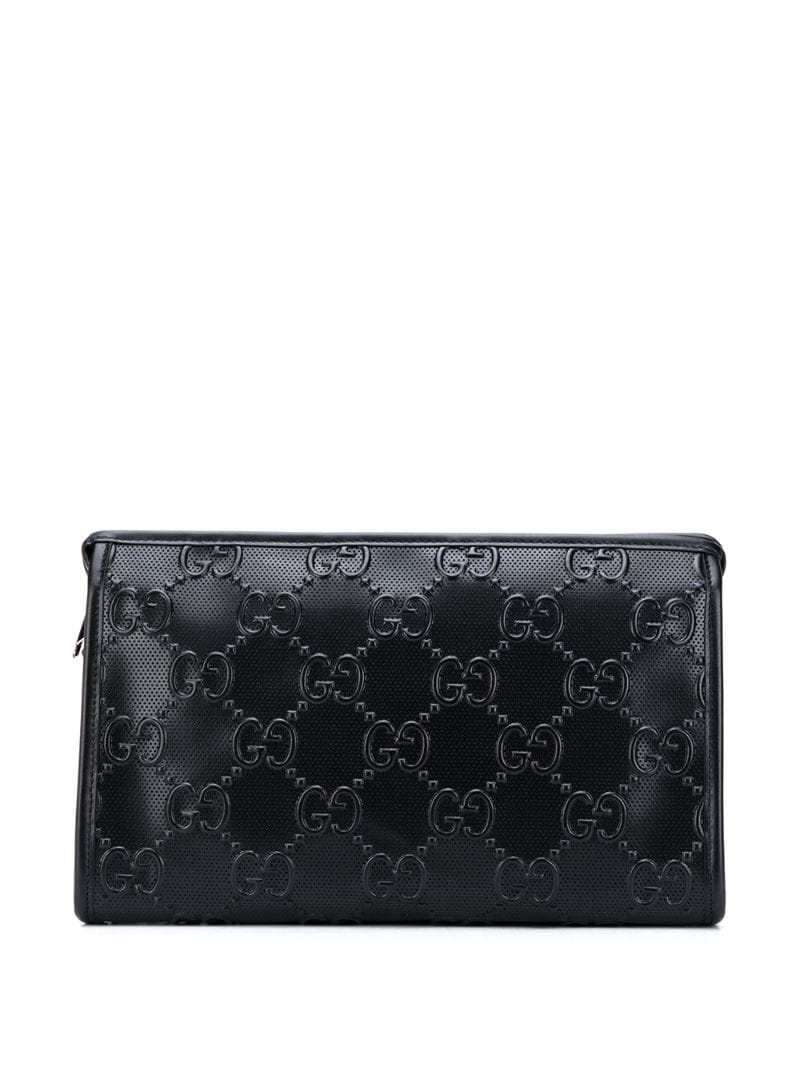 Gucci - GG-embossed clutch - men - Calf Leather - One Size - Black