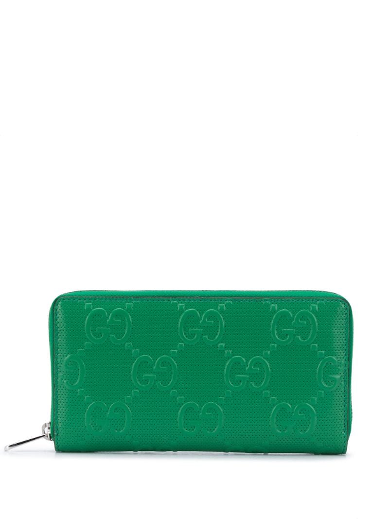 Gucci - GG embossed zip purse - men - Calf Leather - One Size - Green