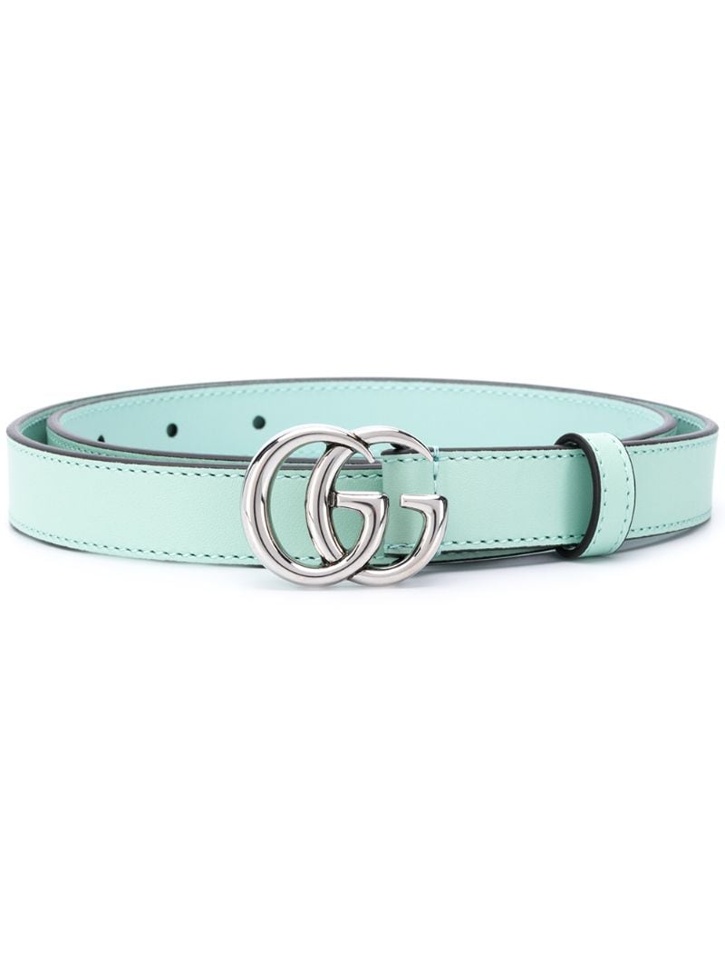 Gucci - Double G buckle thin belt - women - Calf Leather - 85 - Green