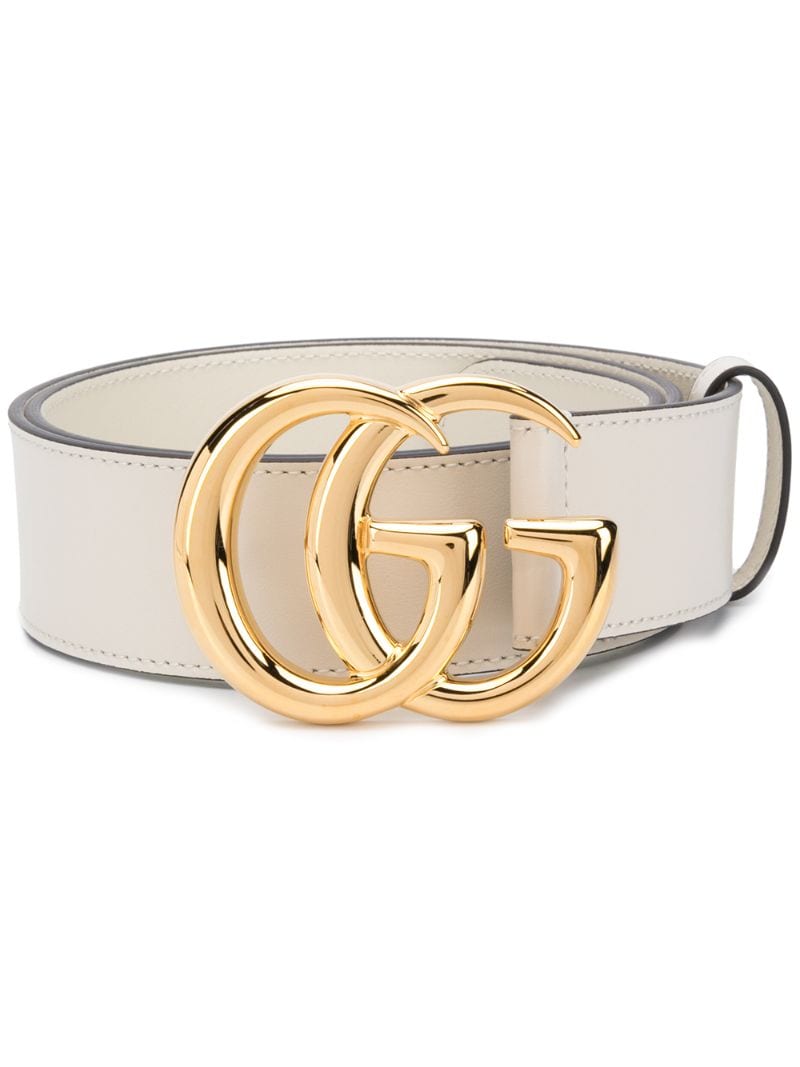 Gucci - GG Marmont buckle belt - women - Calf Leather - 80, 85, 90, 95, 100 - Neutrals