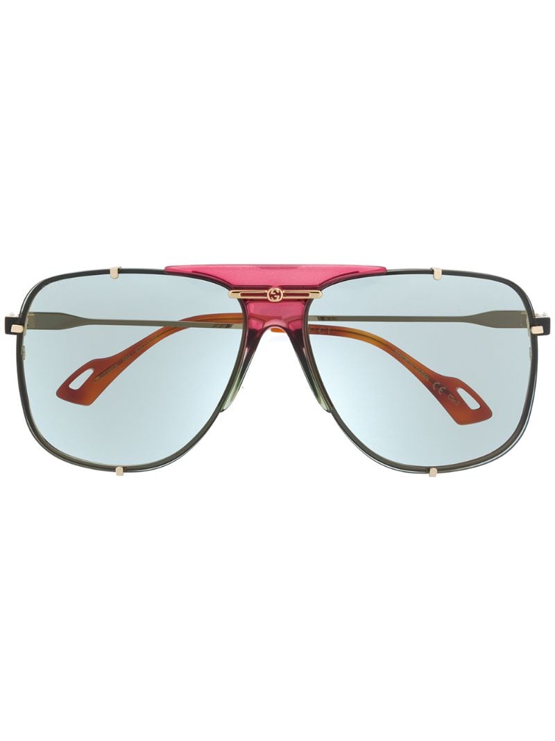 Gucci - GG0739 aviator-frame sunglasses - women - Metal (Other) - One Size - GOLD