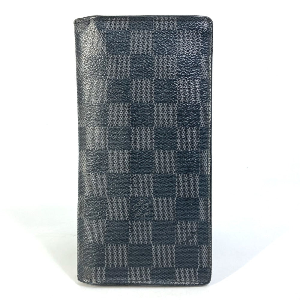 Louis Vuitton Long Purse N62655 Damier Grafitto Canvas Black Wallet Case