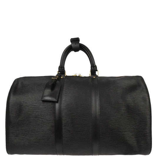Louis Vuitton Black Epi Keepall 45 Travel Handbag