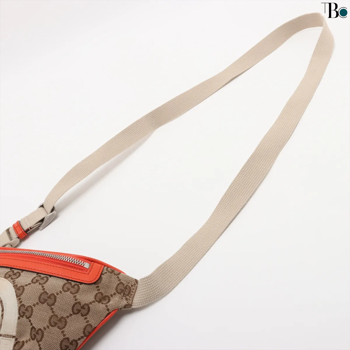 Gucci Ophidia Zip Belt Bag Gg Velvet Beige Canvas Clutche & Pouche Bag