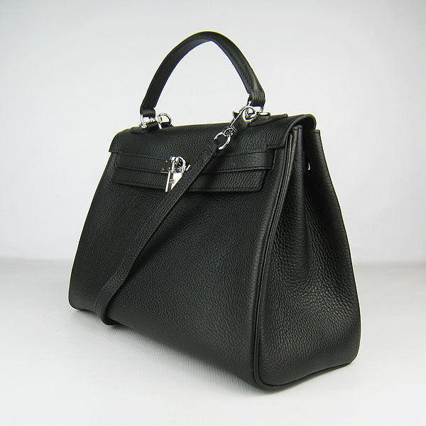 Hermes Luxury Kelly Cm Togo Handbag Leather Black Travel Bag