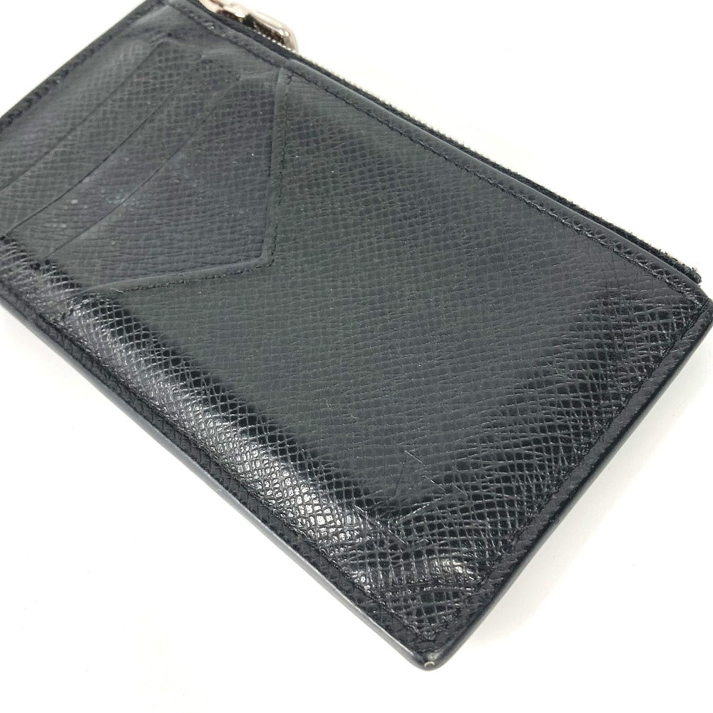 Louis Vuitton Coin M62914 Taiga Coin Leather Black Wallet Case