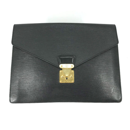 Louis Vuitton ‚l54452 Epi Porto Document Leather Black Clutch Bag