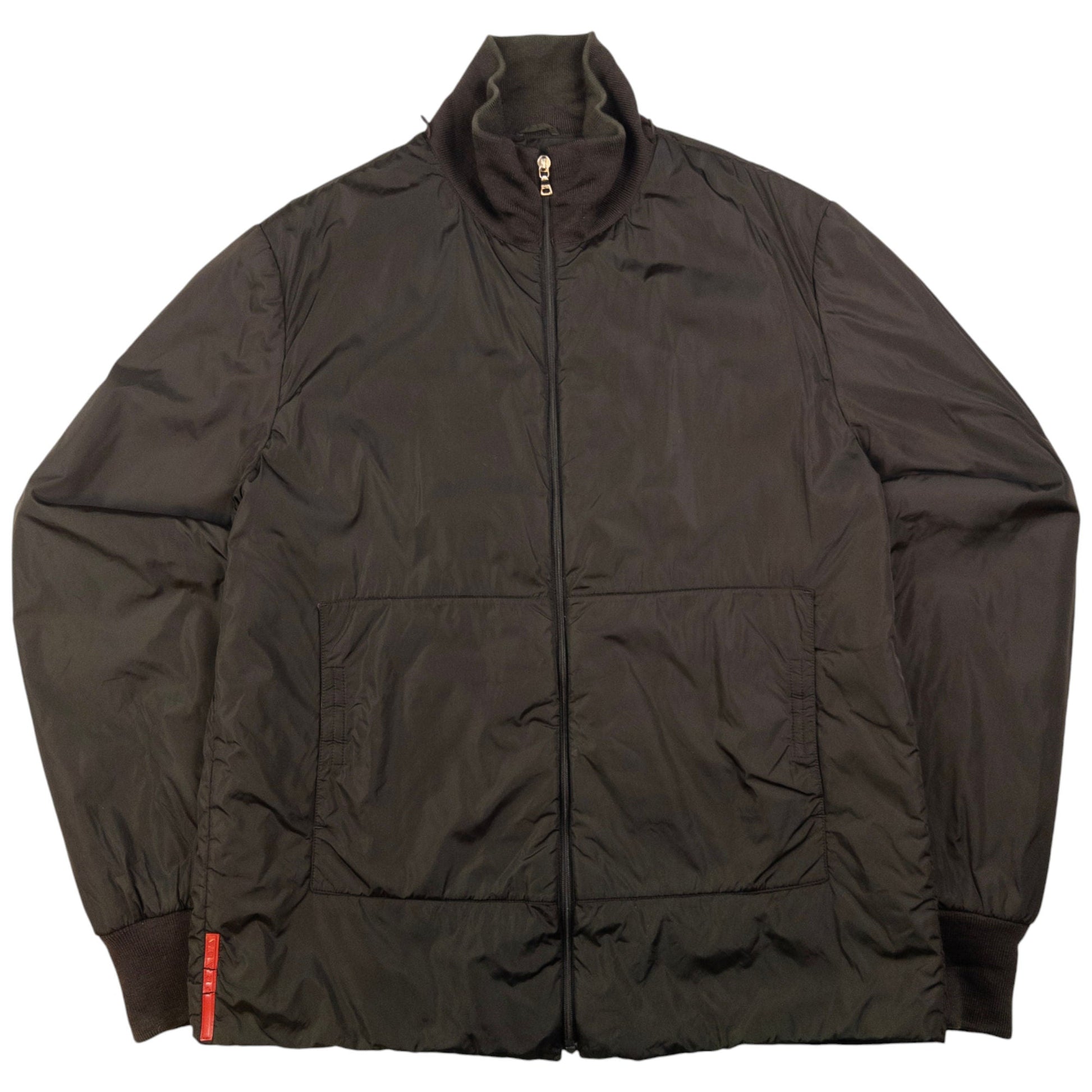 Prada Handbag Sport Up Jacket Brown Zip
