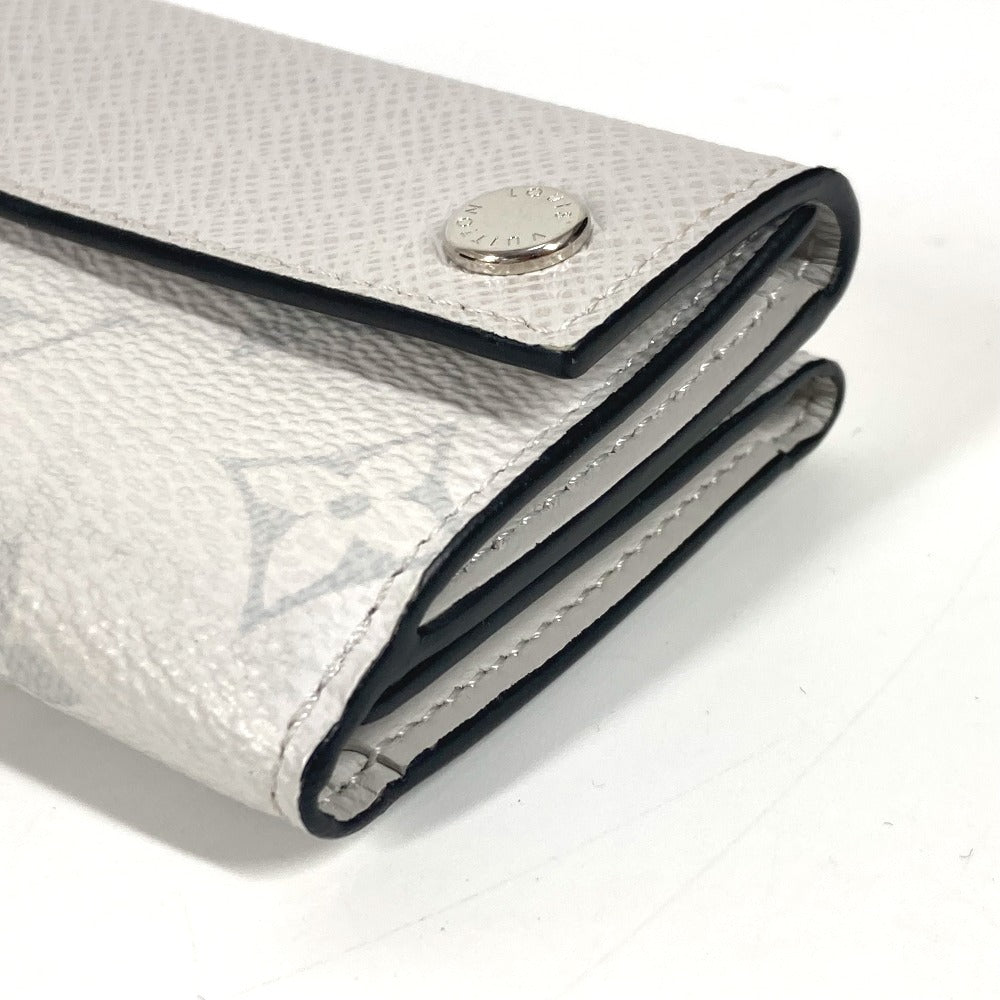 Louis Vuitton Trifold M30899 Taiga Taigalama Discovery Monogram Leather Canvas White Wallet Case