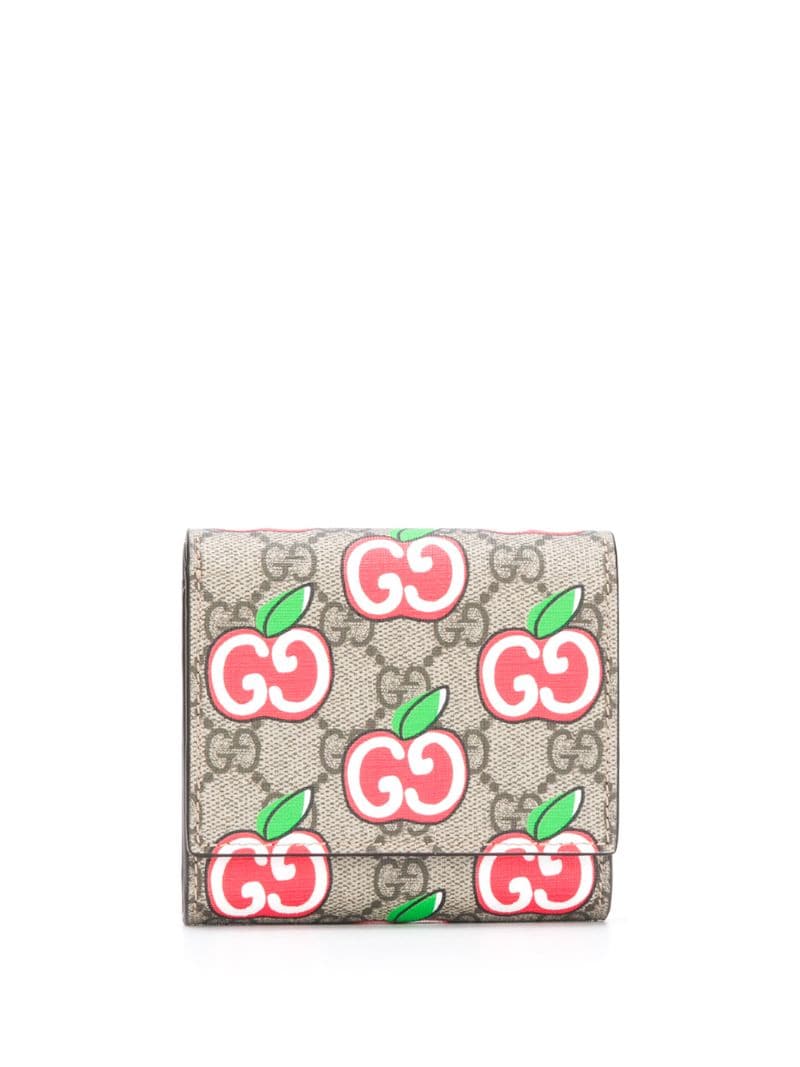 Gucci - Chinese Valentine's Day GG Supreme wallet - women - Calf Leather - One Size - Neutrals
