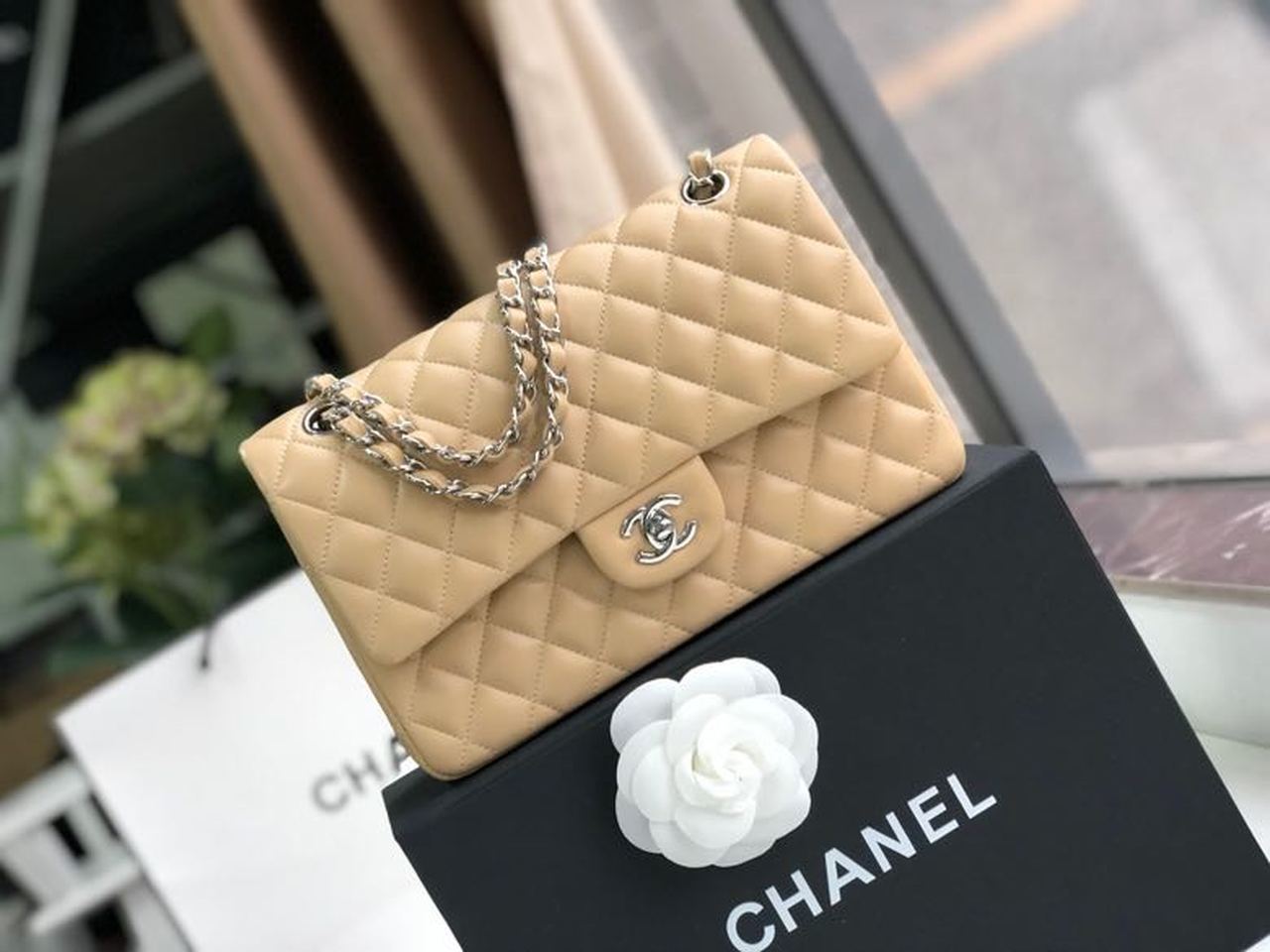 CHL Classic Hardware , ’s Beige Silver Crossbody Bag
