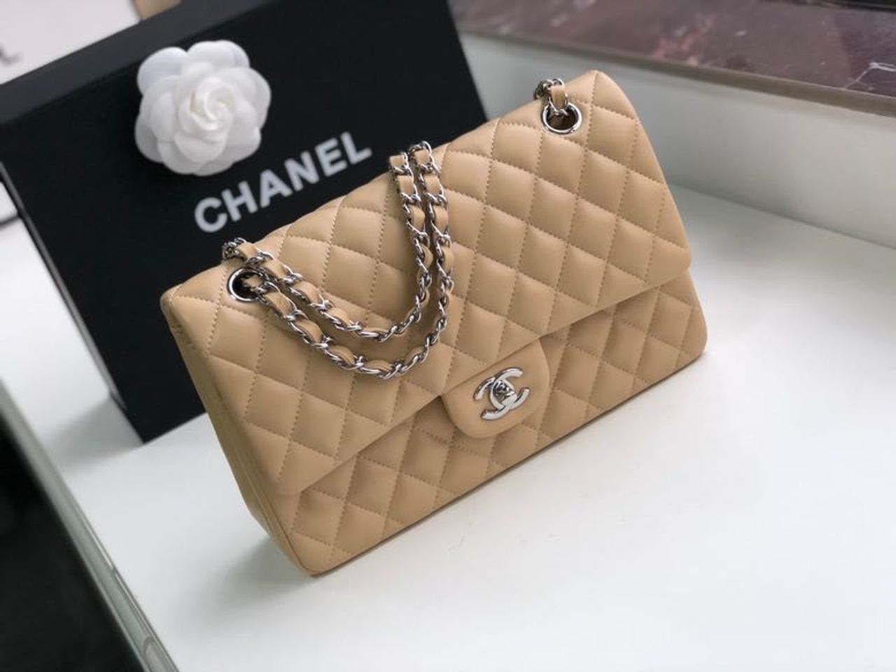 CHL Classic Hardware , ’s Beige Silver Crossbody Bag