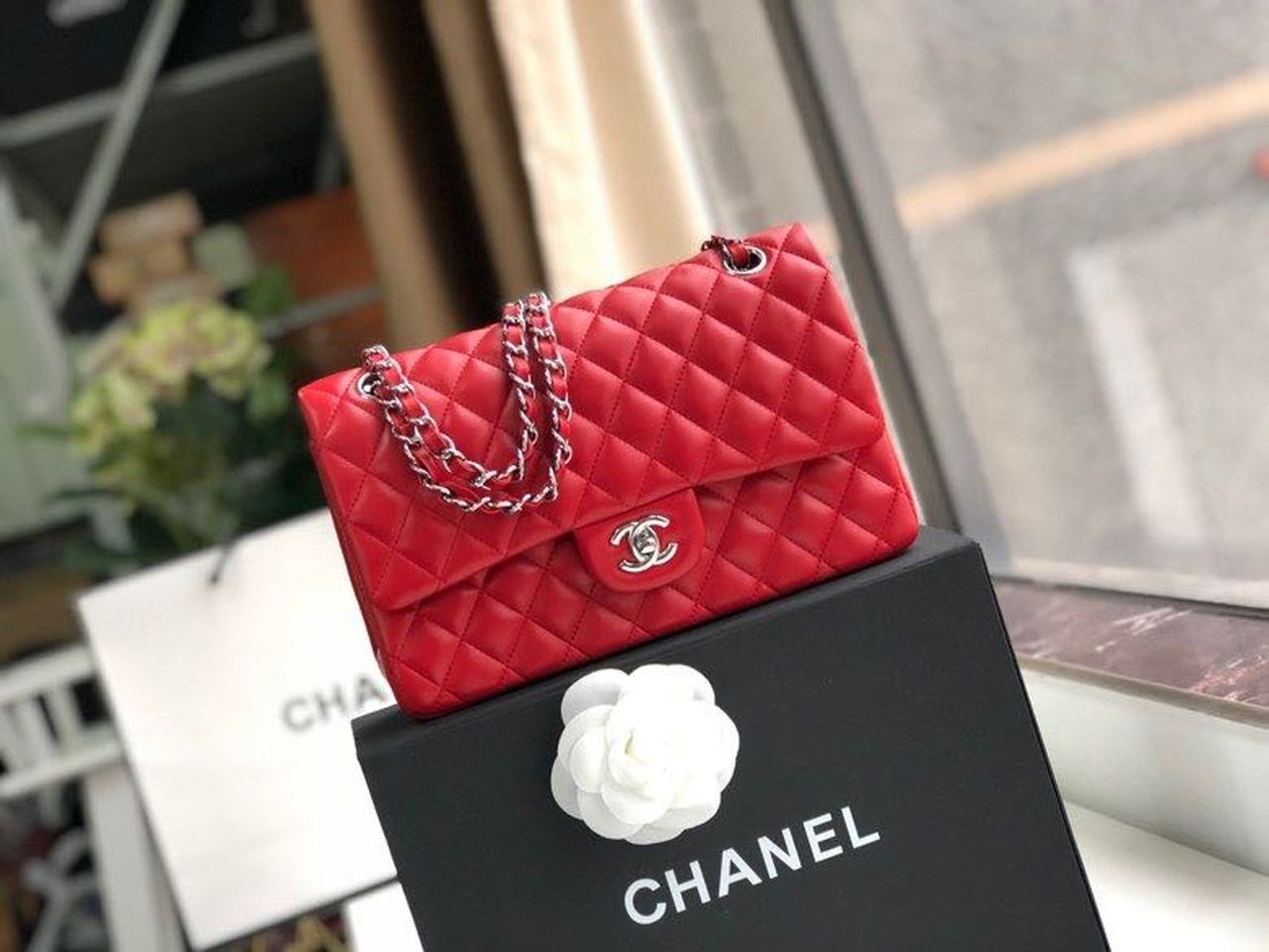 Chanel Classic Handbag For Women Red Travel Bag
