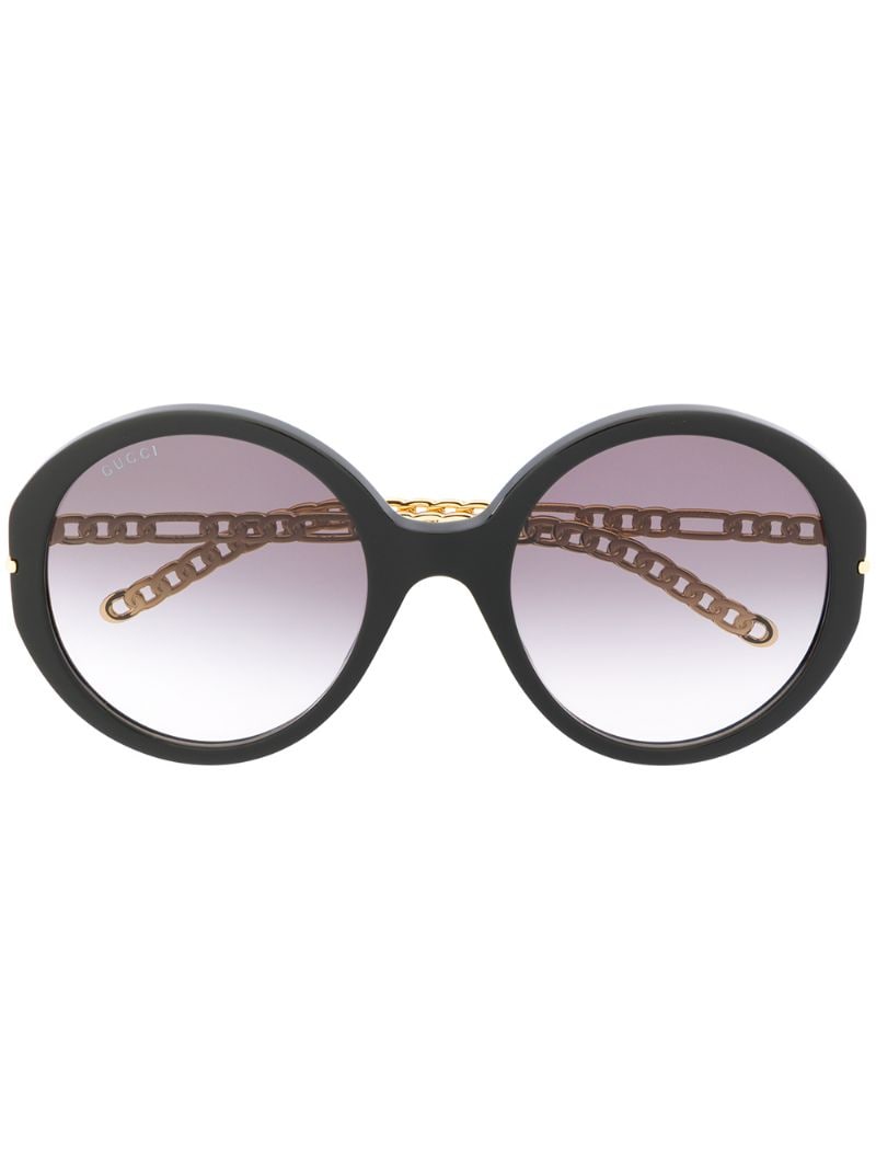 Gucci - round-frame sunglasses - women - Acetate - One Size - Black