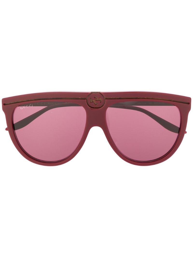 Gucci - round-frame sunglasses - women - Acetate - One Size - Red