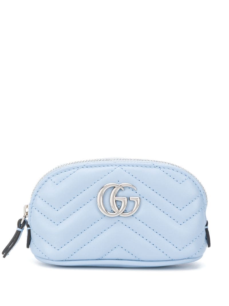 Gucci - Marmont leather logo plaque purse - women - Leather - One Size - Blue
