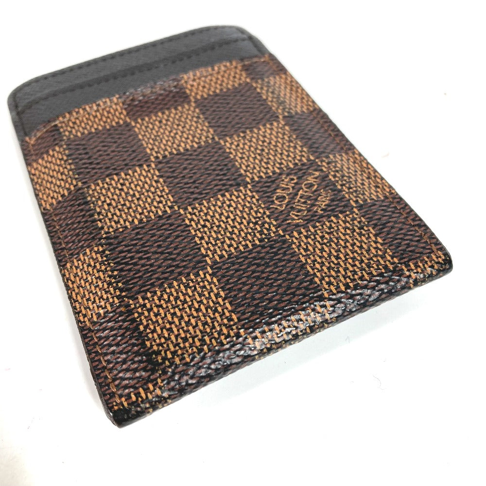 Louis Vuitton N61209 Damier Porte Cartes Canvas Brown Wallet Case
