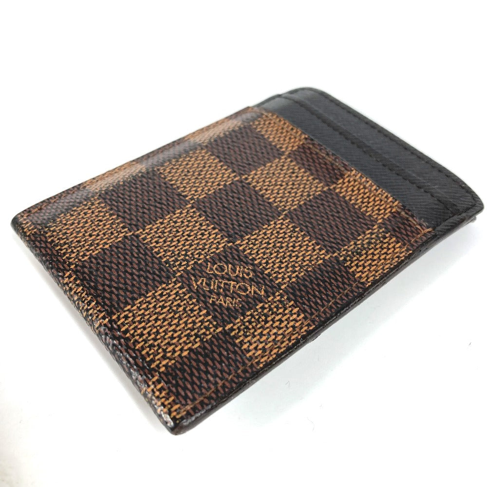 Louis Vuitton N61209 Damier Porte Cartes Canvas Brown Wallet Case