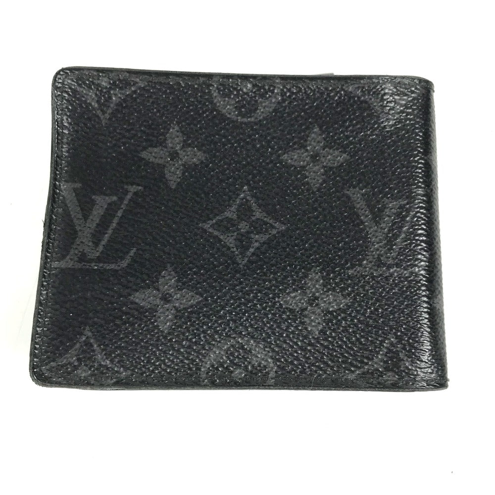 Louis Vuitton Folded M62480 Eclipse Portefeuille Monogram Canvas Black Wallet Case