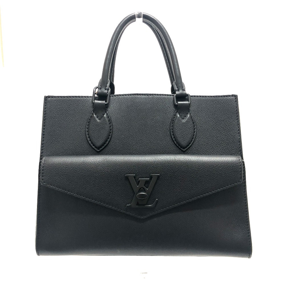 Louis Vuitton M55845 Grain Rock Me PM Leather Calfskin Black Tote Bag