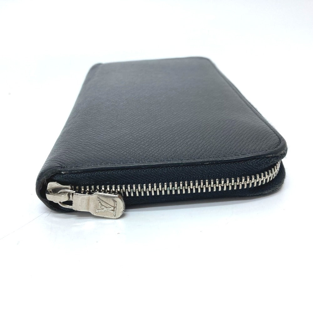 Louis Vuitton Long Purse M30056 Taiga Zippy Leather Black Wallet Case