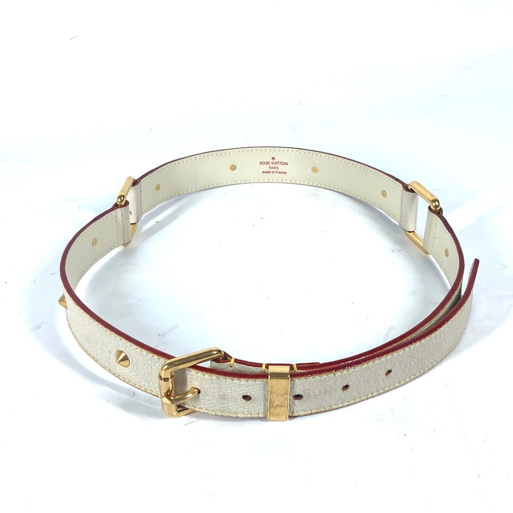 Louis Vuitton M6870W Suhari Santur Suhalirah Leather White Belt