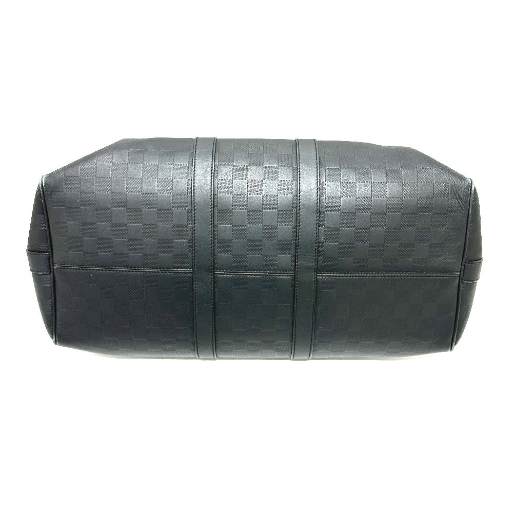 Louis Vuitton Boston Duffel N41145 Damier Anfini Leather Black Travel Bag